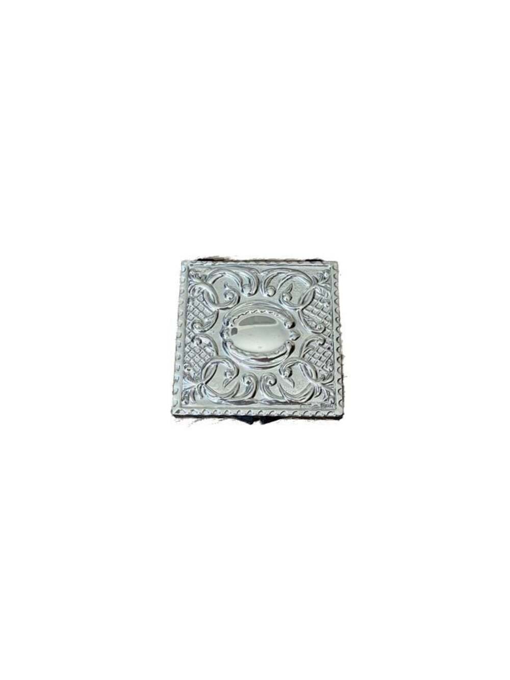 Vintage Ornate Silver Plated pocket size  Checkers Game Set made in Sicily